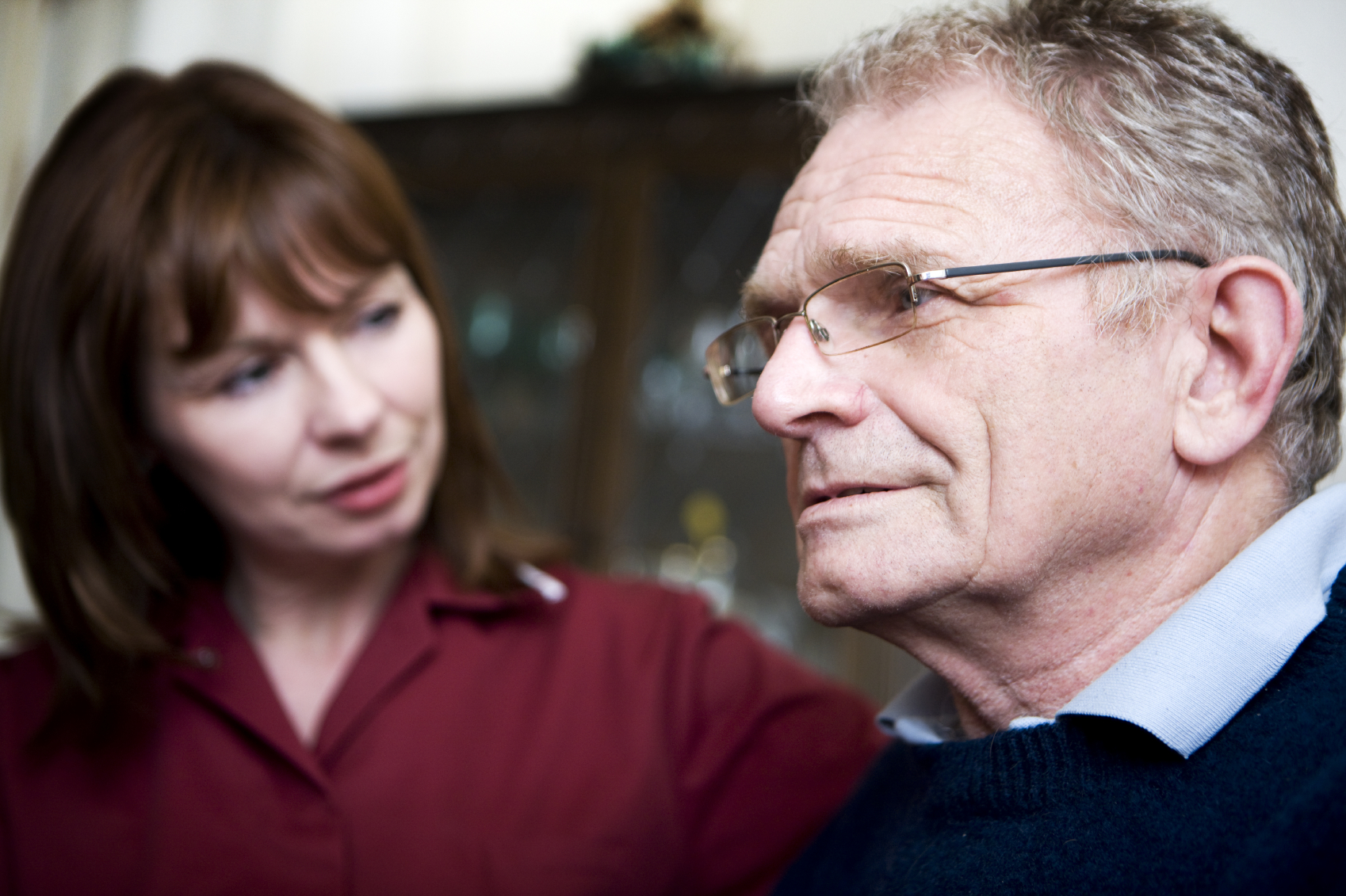 Social worker and patient Social worker and patient
