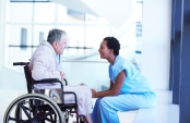 Doctor comforts patient