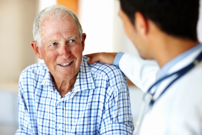 Doctor comforts patient